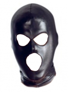 Soft PU Leather Head Harness Hood Full Face Mask