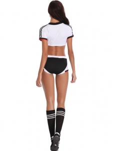 White Sexy Hot Women Sports Costume Soccer