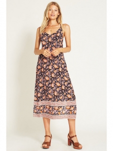 Women Casual Floral Printed Sleeveless Sling Summer Midi Dress