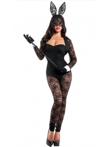 Sexy Lace Bunny Costume Jumpsuit