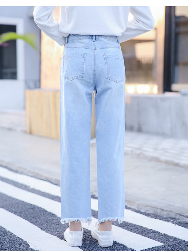 Girls New Fashion Denim Jeans with Hole