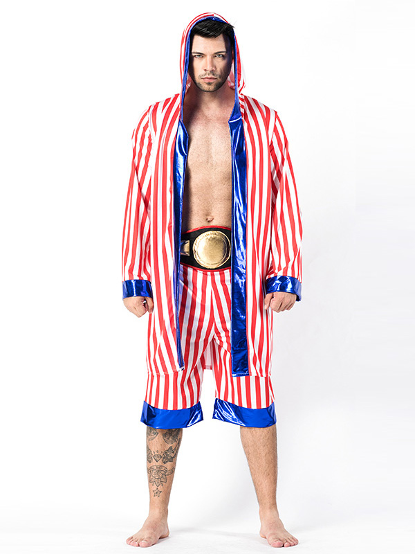 Men New Stripe Boxing Costume