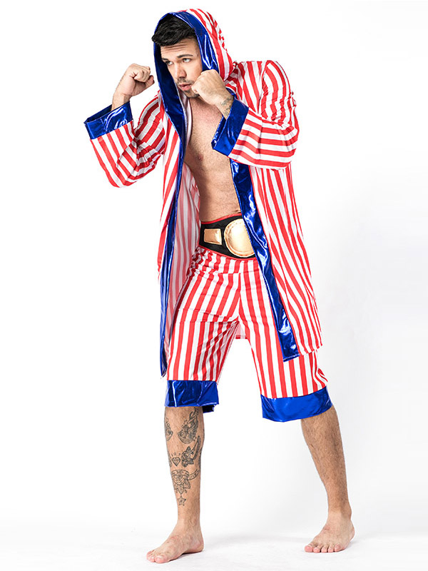 Men New Stripe Boxing Costume