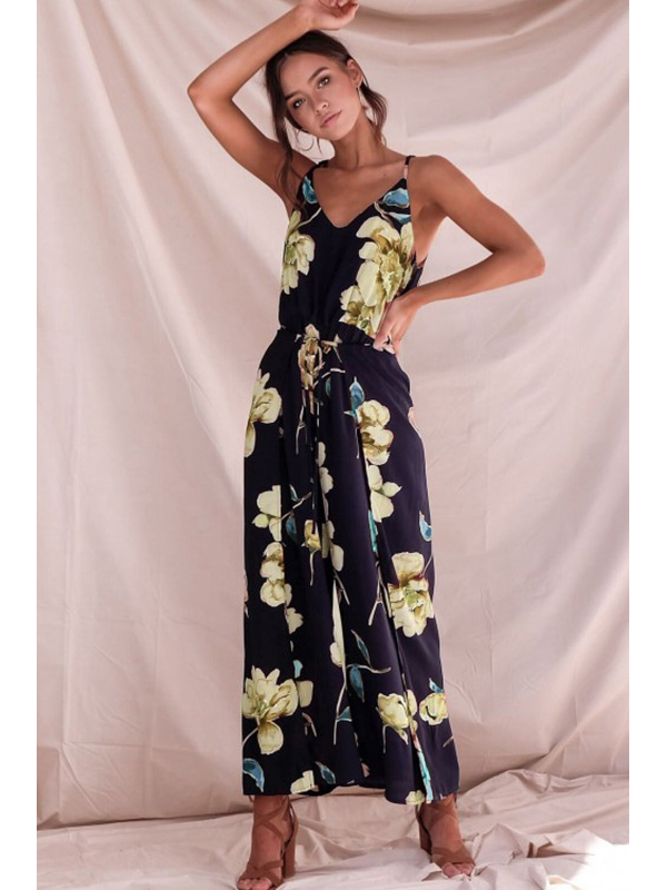 Summer Lace Strappy Long Jumpsuit