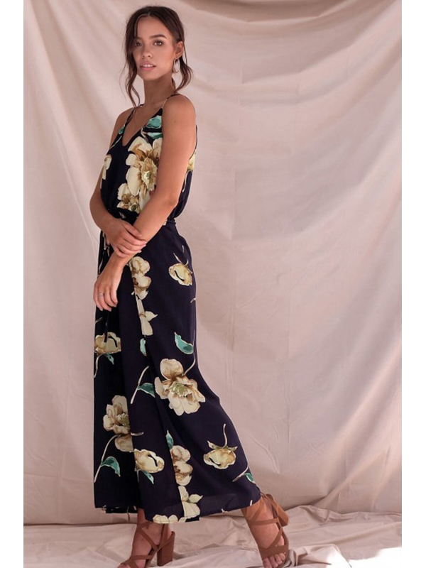 Summer Lace Strappy Long Jumpsuit