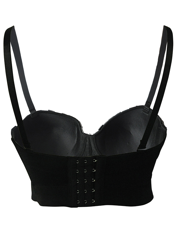 Women Shiny Stones Bustier Crop Top