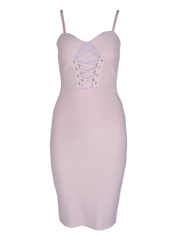 Women Strap  Sleeveless Slip Bandage Bodycon Dress 