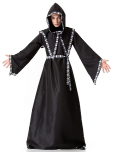 Black One Size Skeleton Robe Men Costume