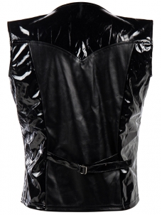 Men Faux Leather Wetlook Vest