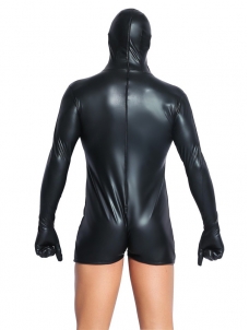 Men PVC Look Latex Jumpsuit