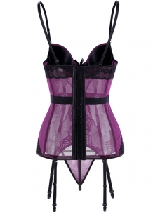 Sexy Women Straps Lace Bustier Purple