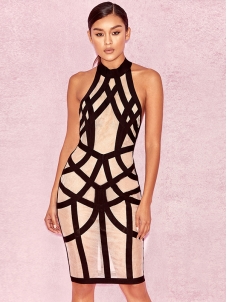 String Halter Open Back Bandage Dress