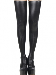 Wetlook Zipper Thigh Vinyl Legging 