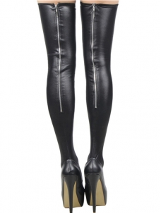 Wetlook Zipper Thigh Vinyl Legging 