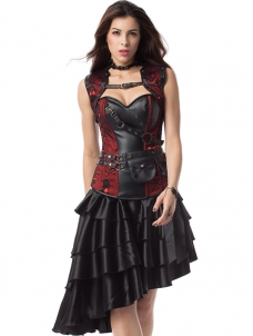 Women Gothic Overbust Corset Dress