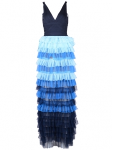 Women Sexy V-Neck Full Length Bandage Dress