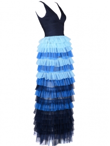 Women Sexy V-Neck Full Length Bandage Dress