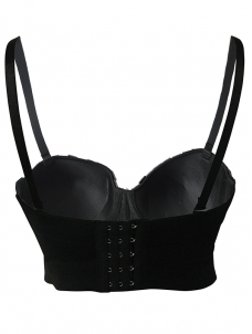 Women Shiny Stones Bustier Crop Top