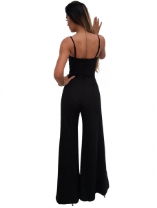 Women Spaghetti Summer Jumpsuit Black