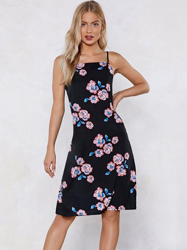 Floral Fashionable Women Midi Dresses