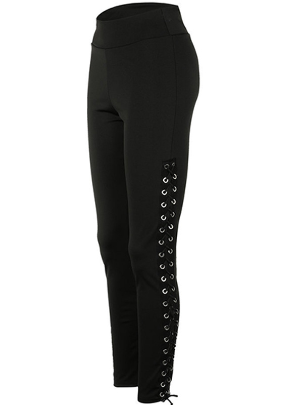 High Waist Lace Up Yoga Legging Black