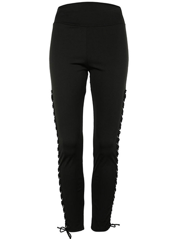 High Waist Lace Up Yoga Legging Black