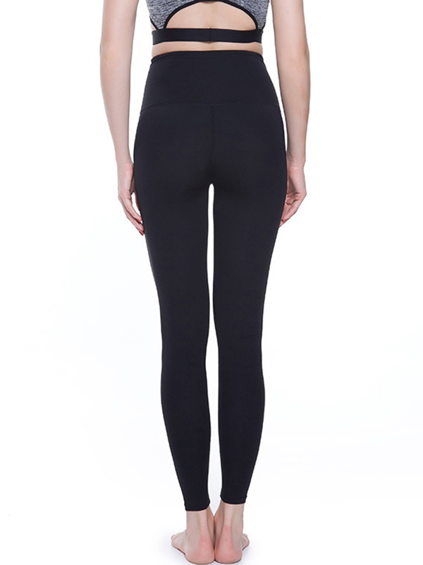 High Waist Lace Up Yoga Legging Black