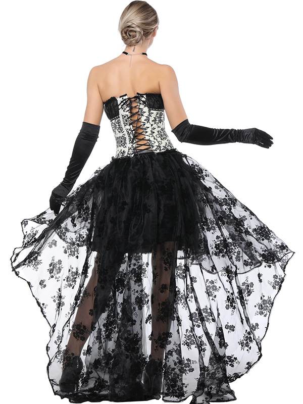 Stain Lace Up Sleeveless Corset Dress 