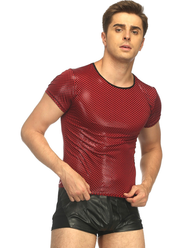 Vinyl Fitness Men Lingerie Red