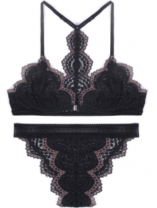 Elegent Two Piece Lingerie Set Black