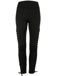 High Waist Lace Up Yoga Legging Black
