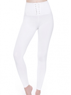 High Waist Lace Up Yoga Legging White