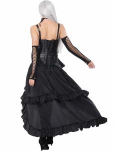 Steampunk Leather Lace Up Corset Dress 