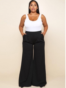 XL-3XL Sleeveless Strap Plus Size Jumpsuit Black