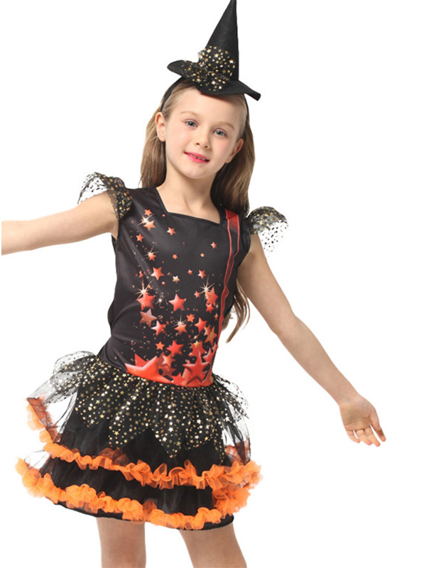 Girls Witch Halloween Cosplay Costume