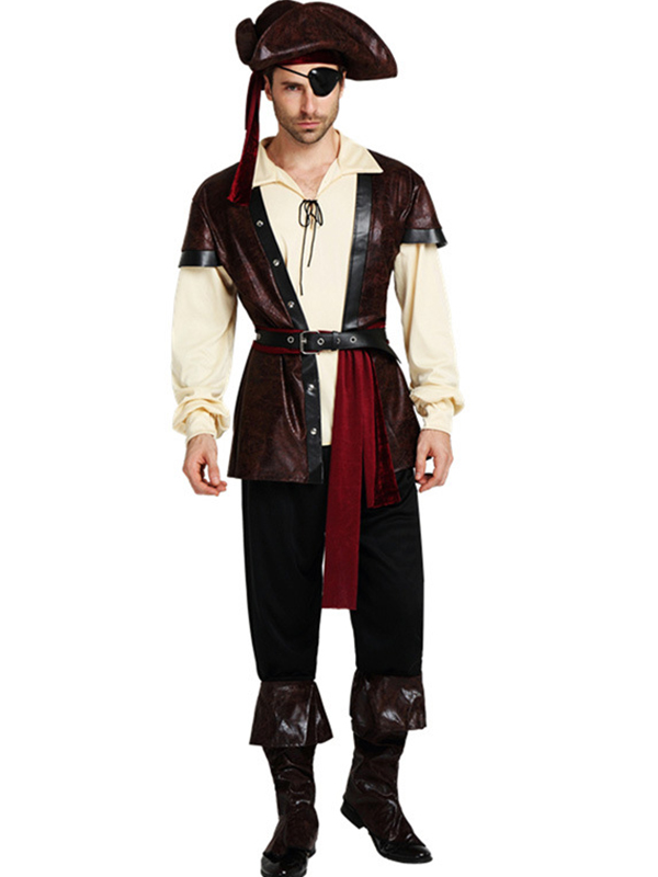 Men Cosplay Pirate Costume with Belt