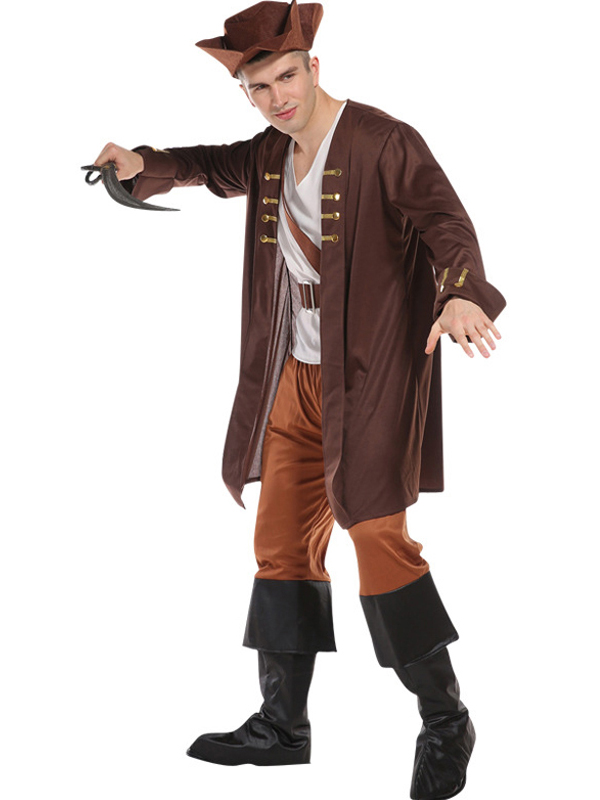 Men Cosplay Pirate Long Sleeves Costume