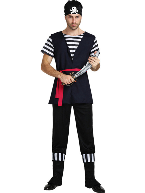 Men Cosplay Pirate Short Sleeve Costume