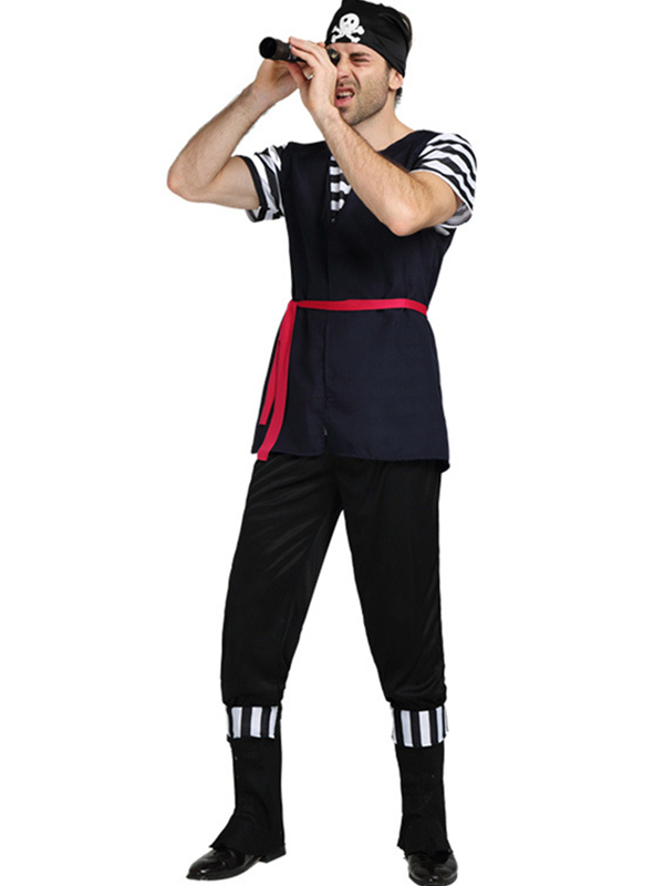 Men Cosplay Pirate Short Sleeve Costume