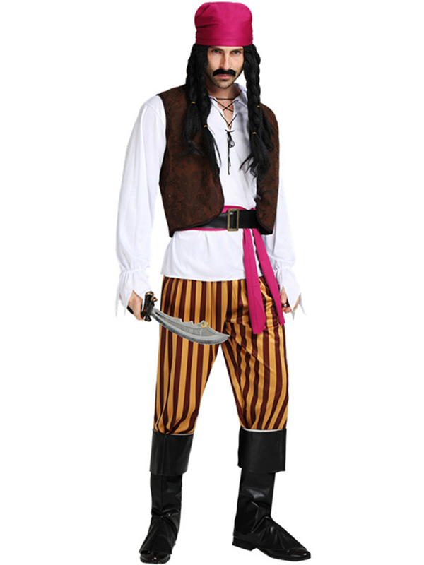 Men Pirate Halloween Costume with Hat