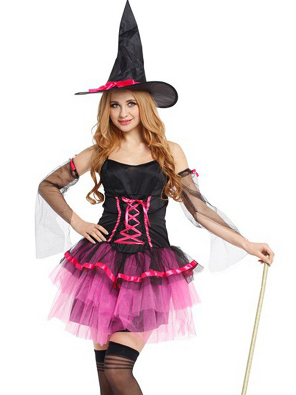 Pretty Pink Witch Dress Halloween Costume
