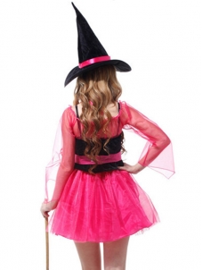 Girls Witch Halloween Costume with Hat Rose