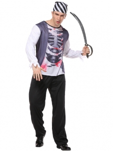 Halloween Cosplay Pirates Men Skull Costume