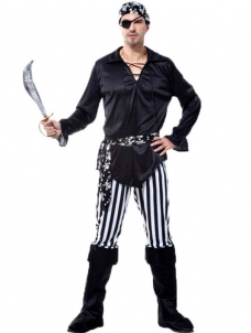 Men Cosplay One-eyed Caribbean Pirate Costume