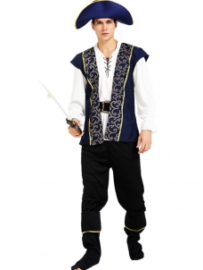 Men Cosplay Pirate Costume with Hat