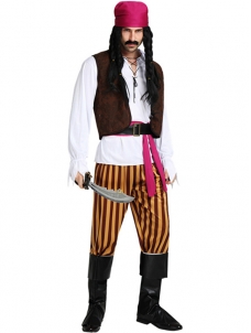 Men Pirate Halloween Costume with Hat