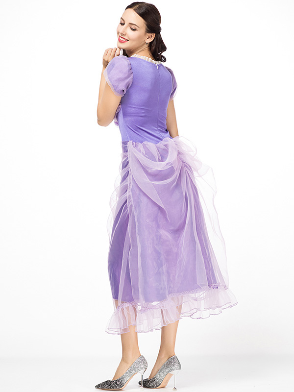 Elegant Women Purple Dress Costume