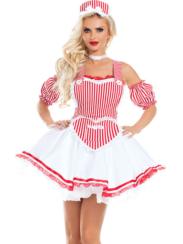 Noble Maid Dress with Hat Halloween Costume
