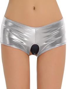 Ladies Briefs Thong Mid Waist Panties Silver