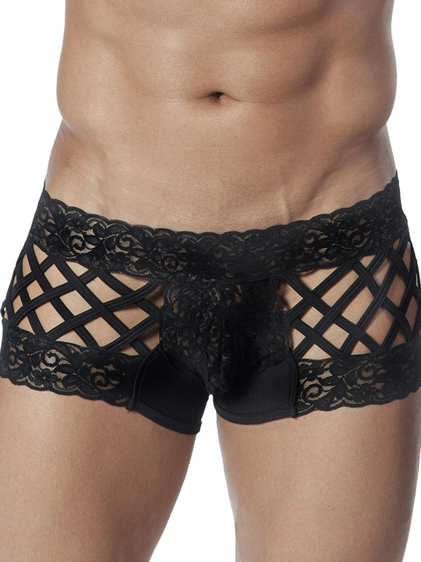 Black Lace Sexy Men Shorts